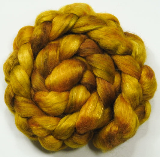 Coreopsis (5.8 oz) -Glazed Solid- Batt in a Braid #52- Wensleydale/ Mulberry silk/ Polwarth (60/25/15)