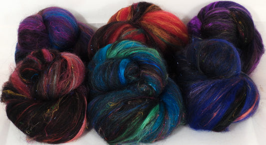 Orbit - Sticklebatts - merino, Black Welsh Mountain, rambouillet, alpaca, silk, bamboo, sari silk, angelina - Inglenook Fibers