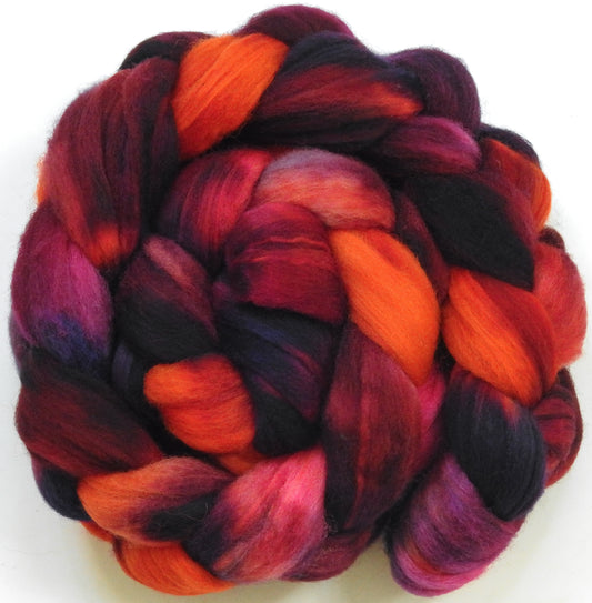 Cranberry Sauce-(5.4 oz.) Batt in a Braid #60- Southdown/ Bfl/ Bio-nylon (50/25/25)