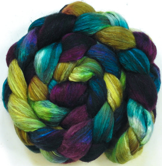 Jewel Beetle (5.9 oz) - Batt in a Braid #7 - Polwarth/ Manx / Mulberry silk/ Firestar (30/30/30/10)