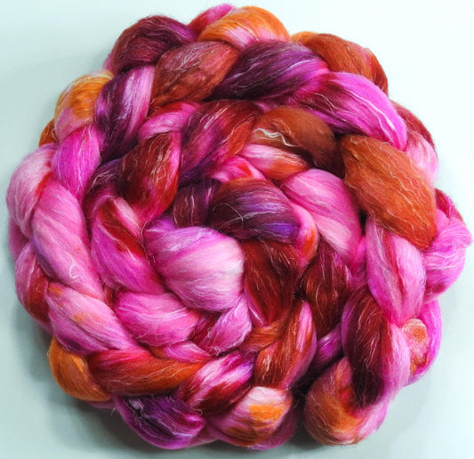 Heatwave (5.9 oz.) -Glazed Solid- Batt in a Braid #29 -Rambouillet / Tussah / Flax (40/40/20)