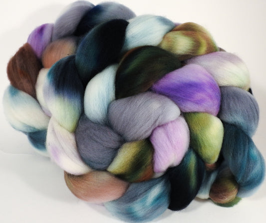 Hand dyed top for spinning -Oysters - (5.3 oz.) Organic polwarth - Inglenook Fibers