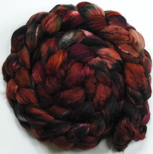 Jasper-Fusion Series- Batt in a Braid #5 -(5.9 oz.) Merino/ Camel/ silk/ faux cashmere/ firestar (25/25/25/12/12)