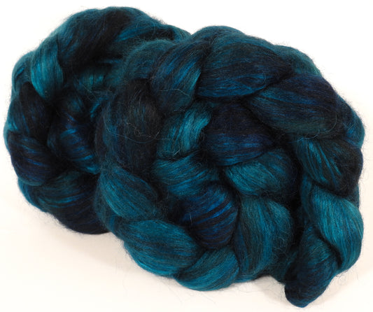 Hand-dyed wensleydale/ mulberry silk roving ( 65/35) -Maelstrom - Inglenook Fibers