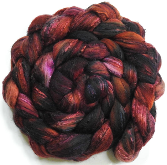Jasper (6 oz) -Fusion Series- Batt in a Braid #39- Falkland Merino/ Mulberry Silk / Sari Silk (50/25/25)