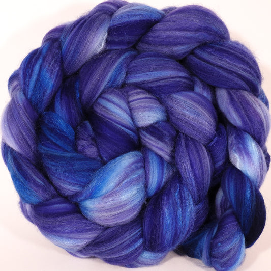 Batt in a Braid #35 -Hydrangea - Sw Merino (18.5 mic) /Merino (18.5 mic) / Tussah Silk (40/40/20) - Inglenook Fibers