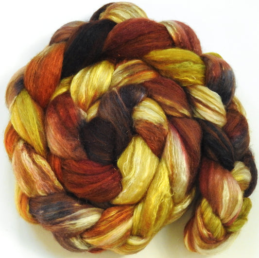 Beechnut(5.8 oz) - Batt in a Braid #7 - Polwarth/ Manx / Mulberry silk/ Firestar (30/30/30/10)