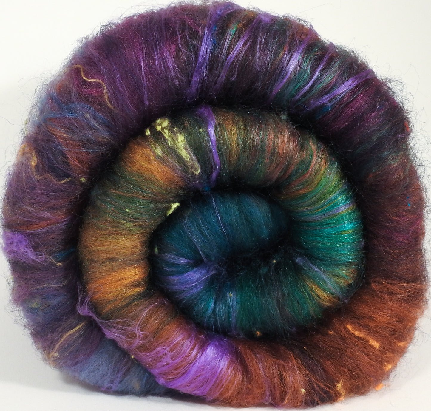 Jabberwocky - Roly Poly batts- 35% Cotswold fleece, merino, rambouillet silk, bamboo, silk noil (angelina in the sparkle batts) - Inglenook Fibers