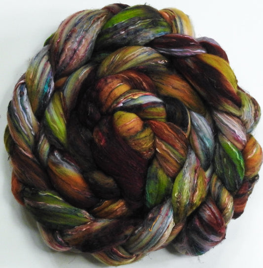 Batt in a Braid #39 - Singular 28 -(6.1 oz.) Falkland Merino/ Mulberry Silk / Sari Silk (50/25/25)