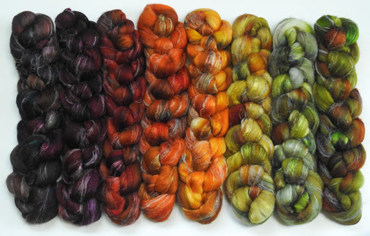 Sing to Me , Autumn- Gradient Braid Set-Fusion Series (12.4 oz)- Merino/Tussah/Flax (50/25/25)