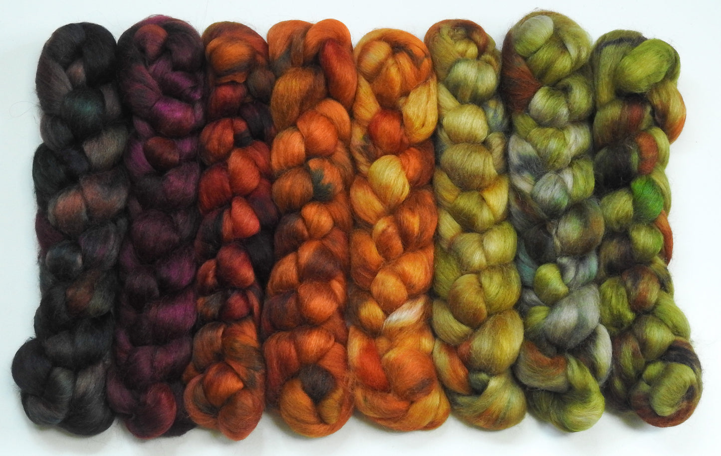 Sing to me, Autumn- Gradient Braid Set - Fusion Series- (10.3 oz.) Fawn Alpaca/ Silk (70/30)