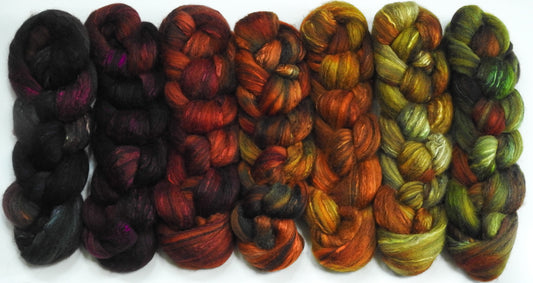 Sing to Me, Autumn - Gradient Braid Set-Fusion Series- (12.3 oz) Humbug Shetland/ Mulberry Silk (75/25)