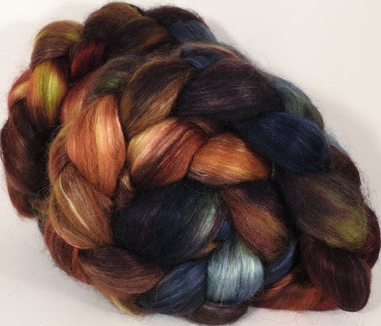 Hand-dyed wensleydale/ mulberry silk roving ( 65/35) -The Walrus- ( 5.35 oz.) - Inglenook Fibers