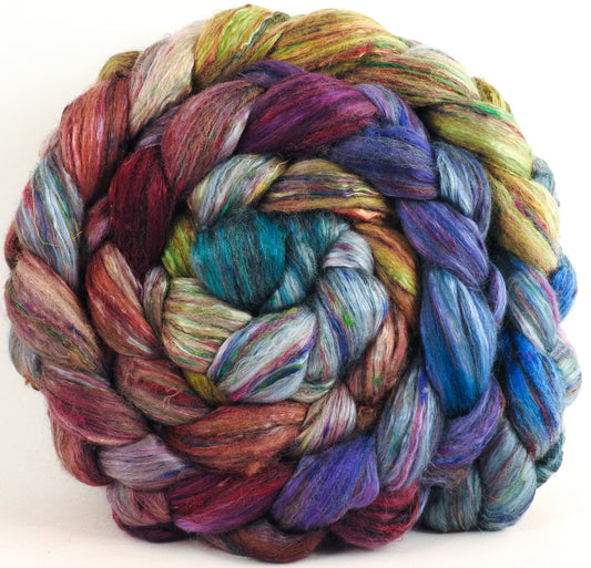 Batt in a Braid #39 - Renewal (5.7 oz) - Falkland Merino/ Mulberry Silk / Sari Silk (50/25/25)
