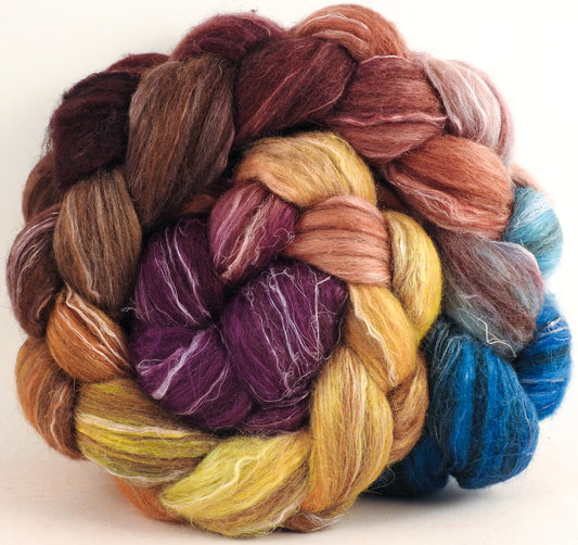 Batt in a Braid #32 -Tashbaan-(5.4 oz)  Manx Loaghtan/ Wht Bfl / Tussah Silk/ Flax( 30/30/30/10)