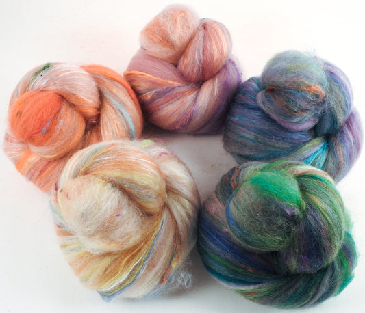 Cair Paravel Non-sparkle (4 oz) - 30% Romney fleece, merino, polwarth, silk bamboo, silk noil