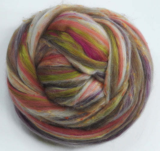 Pie Blends -Raspberry Peach - Merino/Manx/Tweed Blend/Mulberry silk  (40/25/25/10)