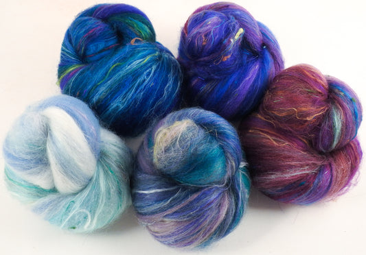 Dawn Treader Sparkle (1.4 oz) - 30% Corriedale fleece, merino, polwarth, silk bamboo, silk noil, angelina