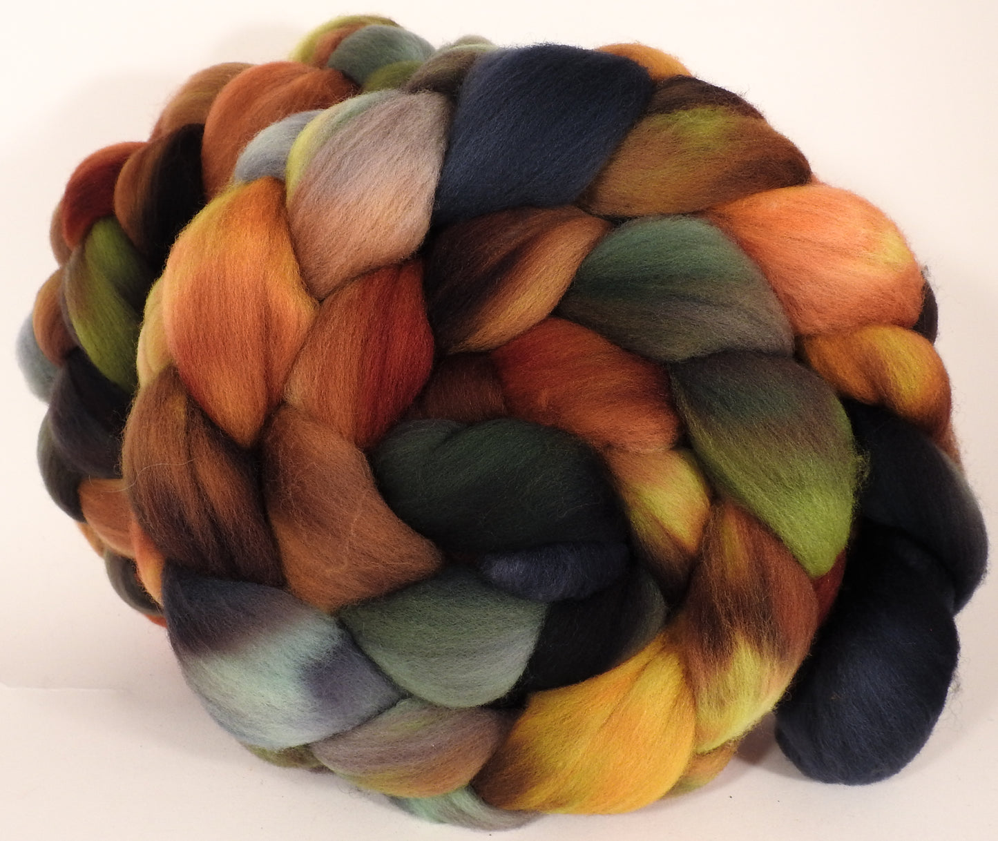 Hand dyed top for spinning -The Walrus- (5.7 oz.) Organic polwarth - Inglenook Fibers