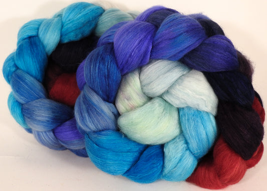 Batt in a Braid #25- The Caterpillar- (5 oz)- De-haired Llama/ Polwarth/ Mulberry Silk (33/33/33 ) - Inglenook Fibers