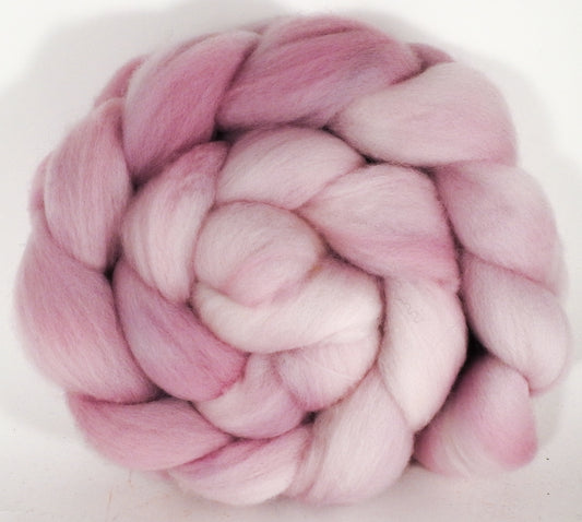 Hand dyed top for spinning -Ballerina - (5.3 oz.) Organic polwarth - Inglenook Fibers