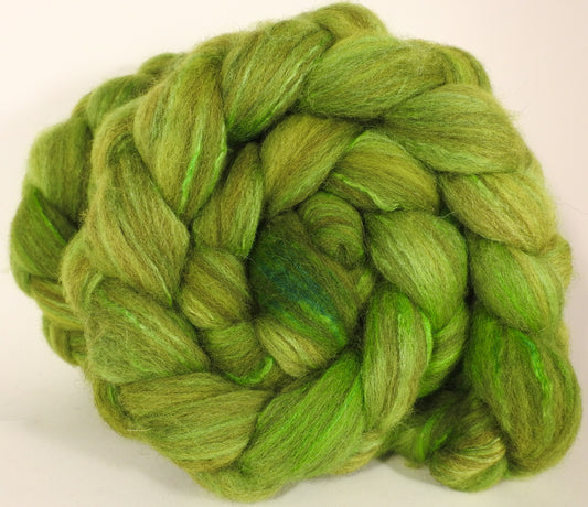 Mixed UK Bfl/ Tussah Silk  ( 75/25) - Tree Frog-  5.15 oz. - Inglenook Fibers