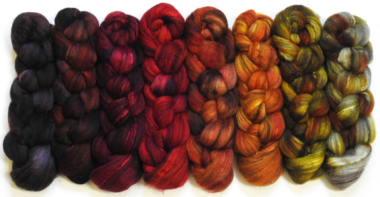 Leaf Peeping -  Gradient Braid Set - (11.4 oz.) Humbug shetland /silk