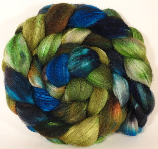 Mixed UK Bfl/ Tussah Silk  ( 75/25) - Bill the Lizard - 6.3 oz. - Inglenook Fibers