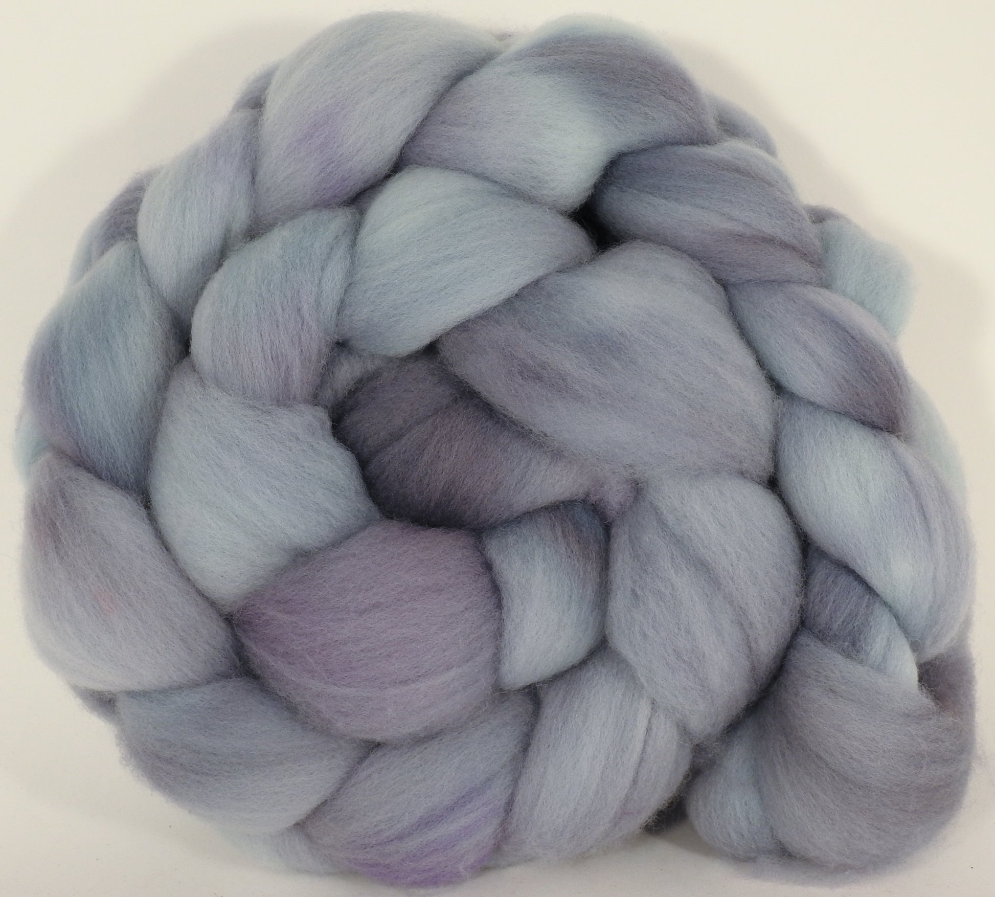 Hand dyed top for spinning -Mithril - (5.6 oz.) Organic Polwarth - Inglenook Fibers