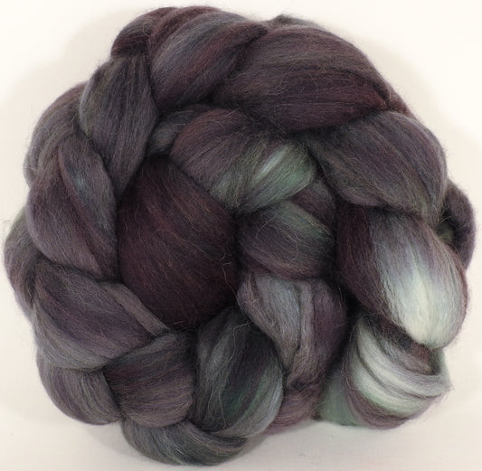 Batt in a Braid #25-Asphalt- 4.9 oz.- De-haired Llama/ Polwarth/ Mulberry Silk (33/33/33 ) - Inglenook Fibers