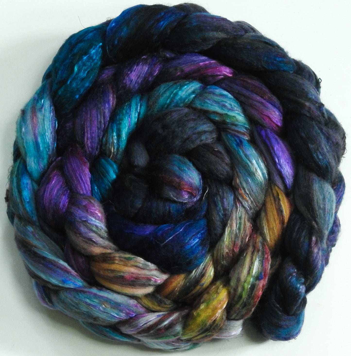 Trinidad - Batt in a Braid #39 - Falkland Merino/ Mulberry Silk / Sari Silk (50/25/25)