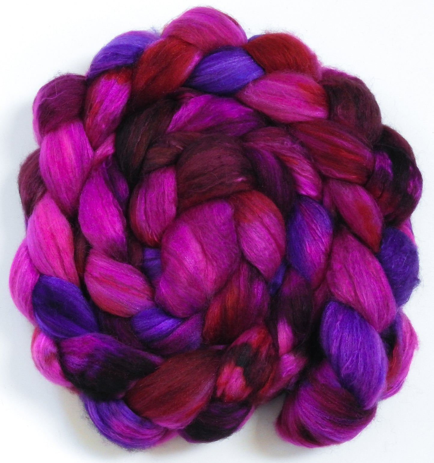 Tart (5.6 oz) - Batt in a Braid #5 - Merino/ Camel/ silk/ faux cashmere/ firestar (25/25/25/12/12)
