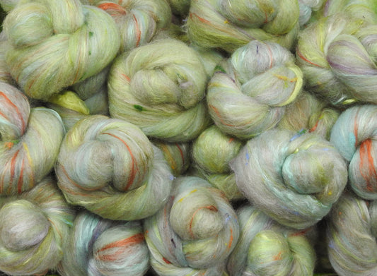 Early Bud - Sticklebatts (4.1 oz) - 30% Corriedale -CVM x fleece; merino, Polwarth, silk, bamboo, silk noil