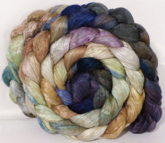 Hand dyed baby camel/ tussah silk top -Downpour - (4.1 oz.) baby camel /silk ( 50/50) - Inglenook Fibers