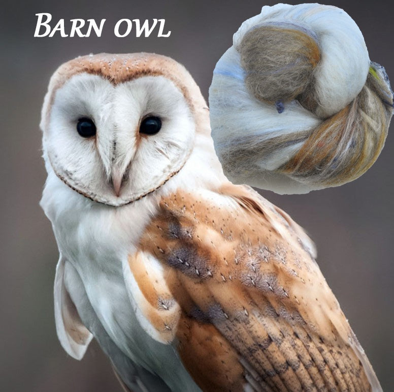 Owls of New England - Non-Sparkle Sticklebatts -Border Leicester/cvm/Rambouillet Romeldale X fleeces; merino, corriedale, polwarth, silk, bamboo, silk noil