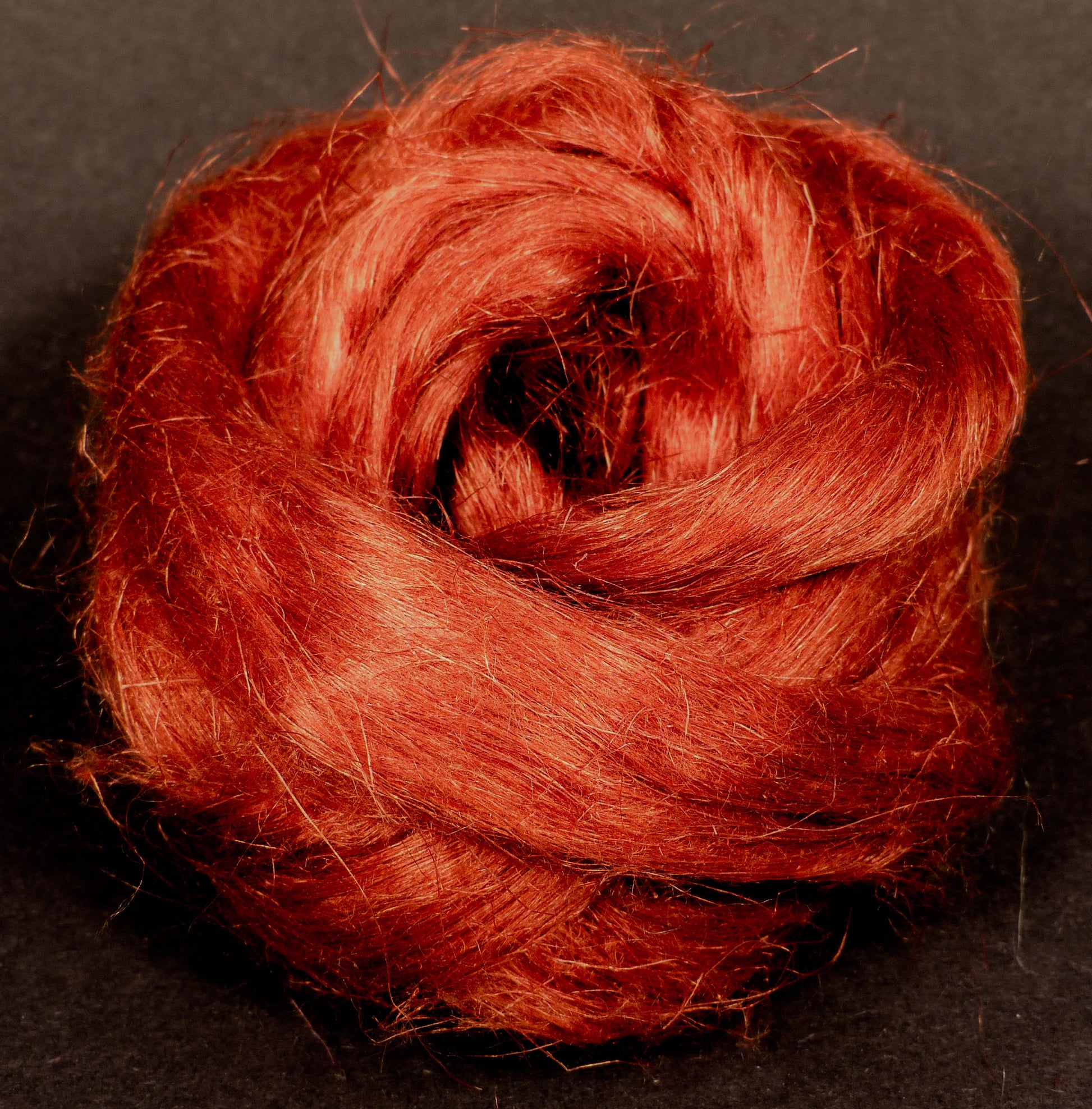 100% Dyed Flax combed top - Tawny - (2 oz.) - Inglenook Fibers