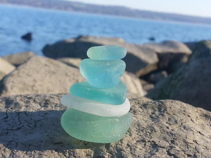Sea Glass - Custom blended top - Seacell/  Merino / Silk / Rainbow Firestar ( 25/25/35/15 ) - Inglenook Fibers