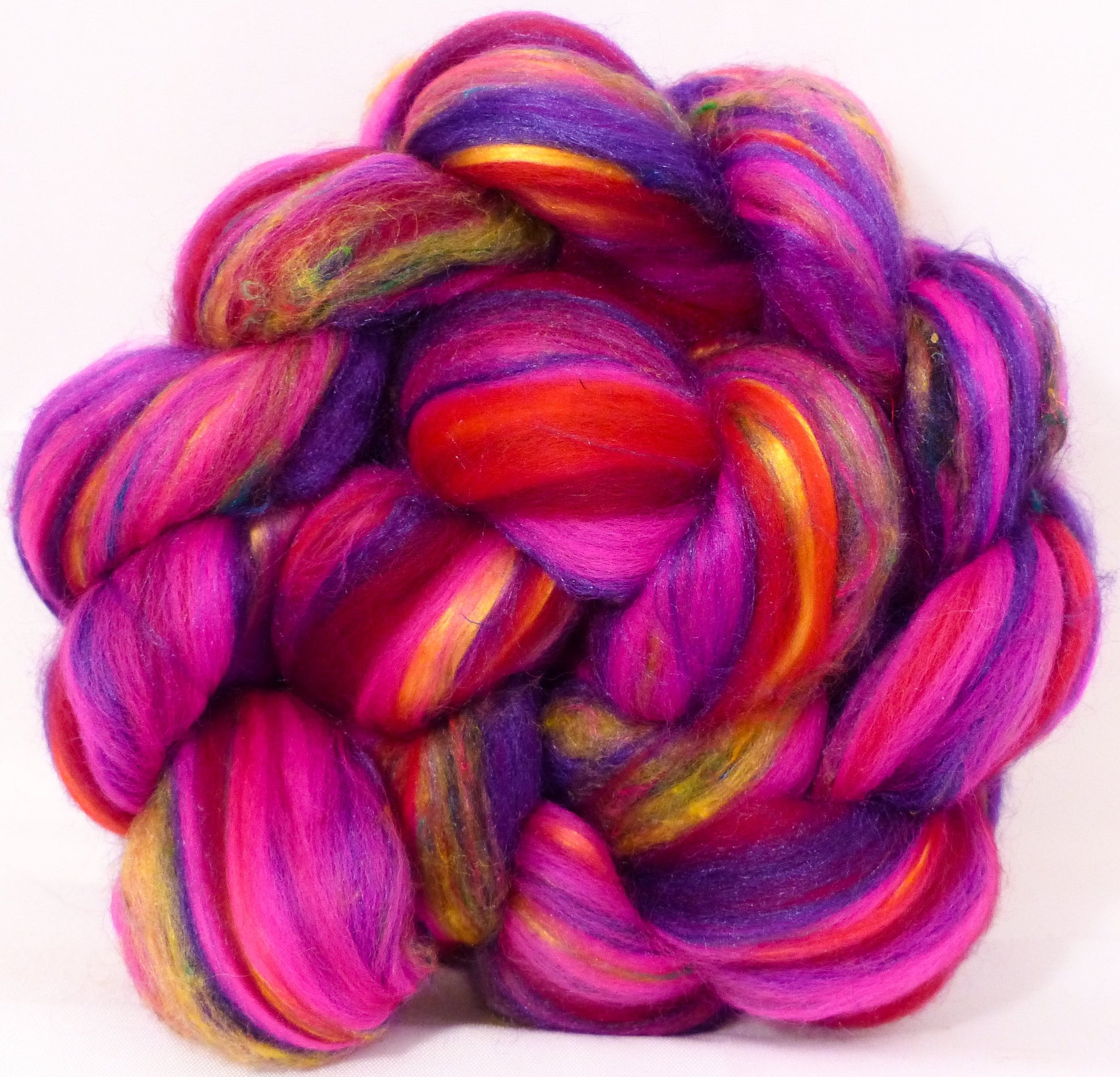 So Sari Blend -Hibiscus-  Merino/ Sari Silk / Silk (50/25/25 )  (2 oz. ) - Inglenook Fibers